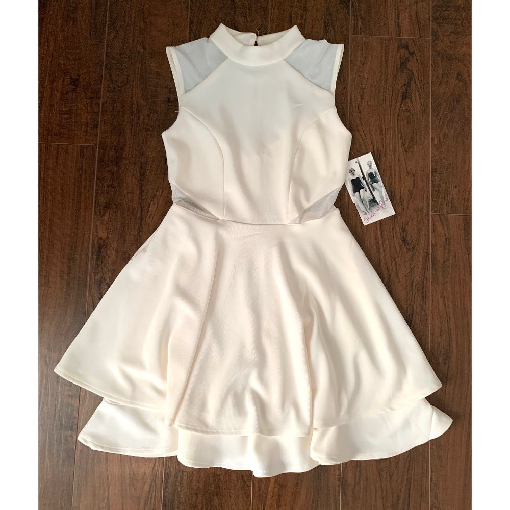 Fitted Top Cream White Flare Dress